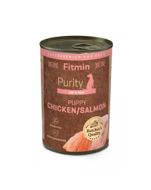 FITMIN Purity Puppy Chicken with Salmon 400 g kuřecí s lososem, mokré krmivo pro štěňata