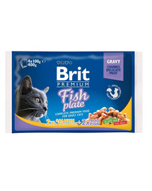 BRIT Sada kapsiček pro dospělé kočky s rybami 8x100g