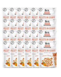 BRIT Care Fillets in Gravy Mix příchutí 48 x 85 g kuřecí, krůtí a lososové filety v omáčce pro kočky