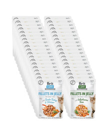 BRIT Care Fillets in Jelly Mix příchutí 48 x 85 g Krůta a krevety, tuňák pro kočky