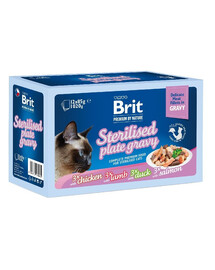 BRIT Premium by Nature Cat Delicate Fillets in Gravy Family Plate Sterilised 24x85g kapsičky v omáčce pro dospělé sterilizované kočky
