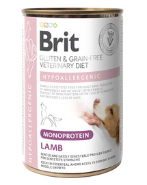 BRIT Veterinary Diet Dog Hypoallergenic Monoprotein Lamb 400g s jehněčím masem pro psy s alergiemi a kožními problémy