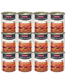 ANIMONDA GranCarno Wieprzowina z sercami drobiowymi dla psa 12x800 g