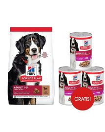 HILL'S Science Plan Canine Adult Large Breed Lamb&Rice Krmivo pro psy velkých plemen s jehněčím masem a rýží 14 kg + 3 konzervy HILL'S ZDARMA