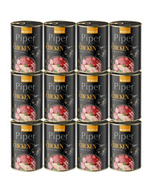 PIPER Animals Chicken 12x400 g s kuřecím masem, mokré krmivo pro kočky