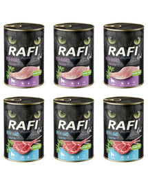 RAFI Cat Adult Mix 2 příchutí jehněčí a králík 6x400 g krmivo pro kočky po sterilizaci