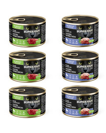 SUPER RAFI Cat Mix 2 příchutě 6x185g konzervy pro kočky