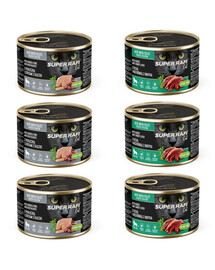 SUPER RAFI Cat Mix 2 příchutě 6x185g konzervy pro kastrované kočky