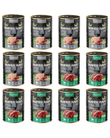 SUPER RAFI Cat Mix 2 příchutě 12x400g konzervy pro kastrované kočky