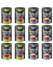 SUPER RAFI Cat Mix 2 příchutě 12x400g konzervy pro kočky