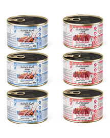 SUPER RAFI Mini Pure Line mix 2 příchutí s batáty 6x185g konzervy pro psy malých plemen