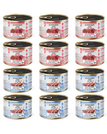 SUPER RAFI Mini Pure Line mix 2 příchutí s batáty 12x185g konzervy pro psy malých plemen