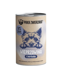 PAKA ZWIERZAKA Vepřové maso s borůvkami 400 g krmivo pro psy