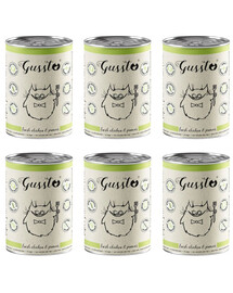 GUSSTO Cat Fresh Chicken Prawns mokré krmivo pro kočky kuře s krevetami 6x400 g