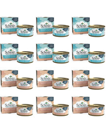 SCHESIR Sada kočičích mixů chutí 12x85g (kuře + tuňák)