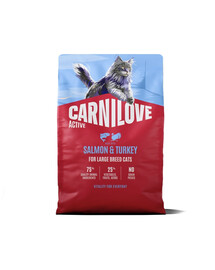 CARNILOVE Active Cat Salmon and Turkey Adult Large 2 kg losos a krůta, pro kočky velkých plemen