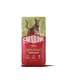 CARNILOVE Active Cat Duck and Pheasant Sterilised 6 kg kachna a bažant, pro kastrované kočky