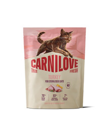 CARNILOVE True Fresh Cat Turkey Sterilised 400 g krůta, pro kastrované kočky