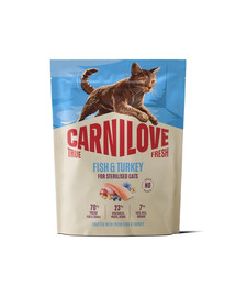 CARNILOVE True Fresh Cat Fish and Turkey Sterilized 400g rybí a krůtí krmivo pro sterilizované kočky