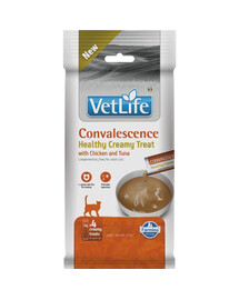 FARMINA Vet Life Cat Convalescence Creamy 60 g s kuřetem a tuňákem, krémová pochoutka pro kočky podporující regeneraci organismu