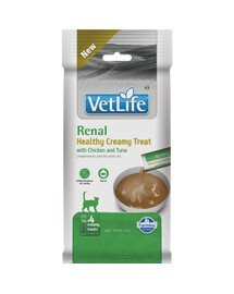 FARMINA Vet Life Cat Renal Creamy 60 g s kuřetem a tuňákem, krémová pochoutka pro kočky podporující močový systém a ledviny