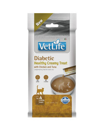 FARMINA Vet Life Cat Diabetic Creamy 60 g s kuřetem a tuňákem, krémová pochoutka pro kočky s cukrovkou