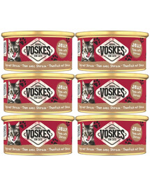 VOSKES Jelly Tuna with Shirasu 6x85 g 100 % tuňák s ančovičkami v želé, doplňkové krmivo pro kočky