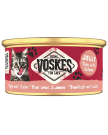 VOSKES Jelly Tuna with Salmon 85 g 100% tuňák s lososem v želé, doplňkové krmivo pro kočky