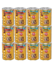 PEDIGREE Adult Mix příchutí 400 g konzervy pro psy se 3 druhy masa: hovězím, jehněčím a kuřecím