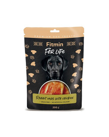 FITMIN For Life Rabbit ears with chicken 200 g uši králíka s kuřecím masem pamlsek pro psa