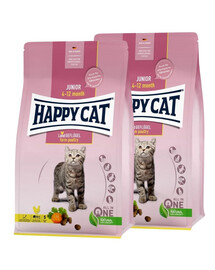 HAPPY CAT Junior Farm Poultry 2x4 kg drůbež granule pro koťata ve věku 4-12 měsíců