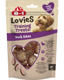 8IN1 Lovies Training Treats Duck Bites 90g tréninková pochoutka pro psa s kachnou a rýží