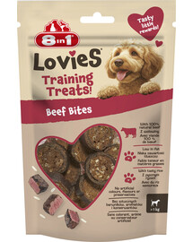 8in1 Lovies Training Treats Beef Bites 90g tréninková pochoutka pro psa s hovězím masem a rýží