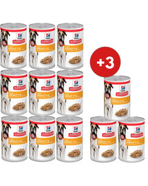 HILL'S Science Plan Canine Adult Light Chicken 9x370 g pro dospělé psy s nadváhou kuře + 3 konzervy ZDARMA!