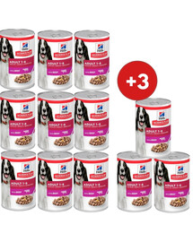 HILL'S Science Plan Canine Adult Beef 9x370 g pro dospělé psy s hovězím masem + 3 konzervy ZDARMA!
