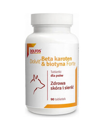 DOLFOS Dolvit Beta Karoten & Biotyna Forte 90 tbl. přípravek pro zdravou srst a kůži pro psy