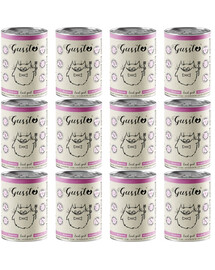 GUSSTO Cat Fresh Goat mokré krmivo pro kočky s kozím masem 12x400g
