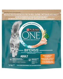 PURINA ONE Bifensis Adult Chicken 1,4 kg, suché krmivo pro kočky s vysokým obsahem kuřete