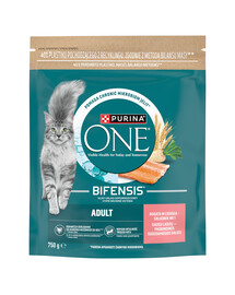 PURINA ONE Bifensis Adult Salmon 750g bohaté na lososa granule pro kočky