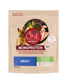 PURINA ONE Monoprotein Adult Mini Small Turkey 800g bohaté na krůtu, suché krmivo pro psy