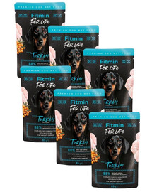 FITMIN For Life Dog Adult Turkey 6x85 g krůtí maso s rakytníkem v omáčce
