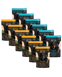 FITMIN For Life Dog Adult Mix příchutí 12x85 g kuře s bylinkami a krůta s rakytníkem v omáčce