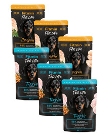 FITMIN For Life Dog Adult Mix příchutí 6x85 g kuře s bylinkami a krůta s rakytníkem v omáčce