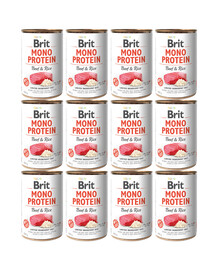 BRIT Mono Protein Beef & Rice 12x400 g monoproteinové krmivo hovězí s rýží