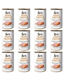 BRIT Mono Protein Turkey & Sweet Potato 12x400 g monoproteinové krmivo s krůtou a batáty