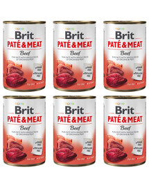 BRIT Pate&Meat beef 6x400 g paštika s hovězím masem