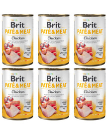 BRIT Pate&Meat chicken 6x400 g paštika s kuřecím masem