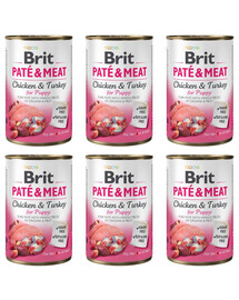 BRIT Pate&Meat puppy 6x400 g paštika pro štěňata