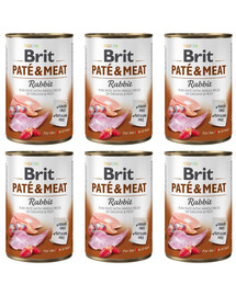 BRIT Pate&Meat rabbit 6x400 g paštika s králíčím masem