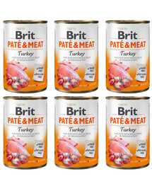 BRIT Pate&Meat turkey 6x400 g paštika s krůtím masem